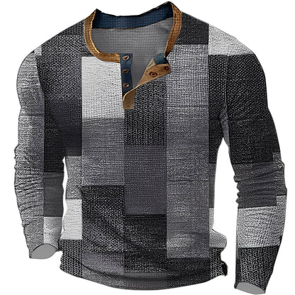 Brennan - Cămașă casual cu mânecă lungă imprimată pentru bărbați