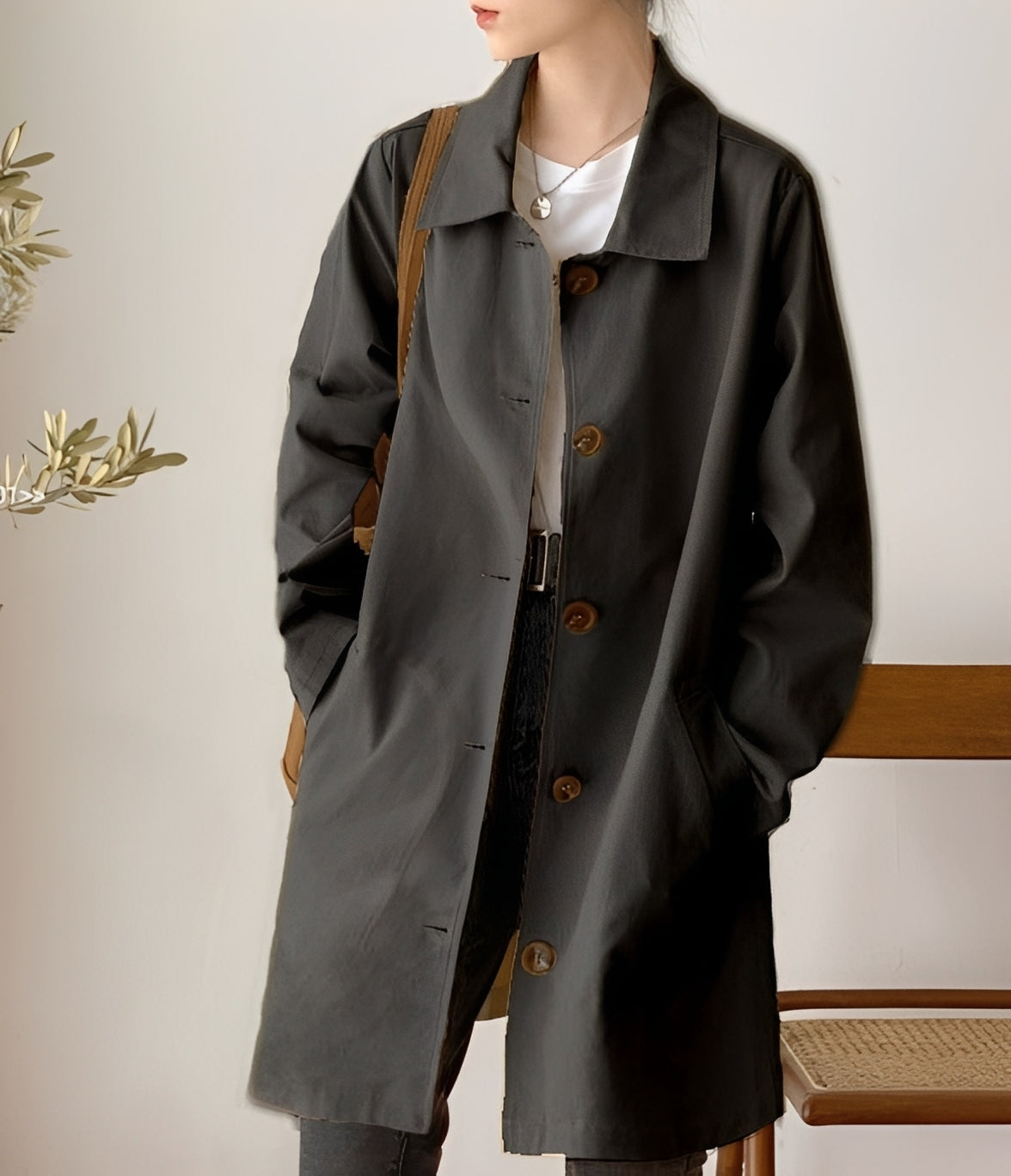 Rachael - Trenci casual cu un singur rând pentru dame