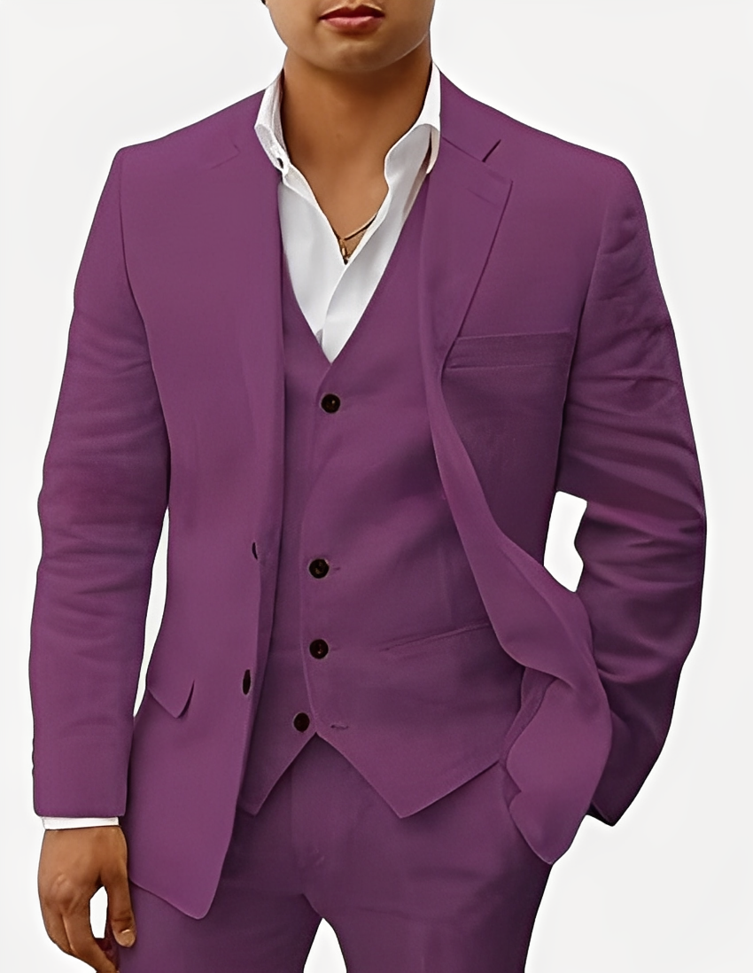 Beckham - Set elegant din in în trei piese pentru bărbați