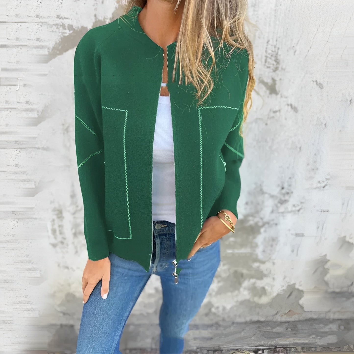 Chelsea - Jachetă stilată cu fermoar pentru dame