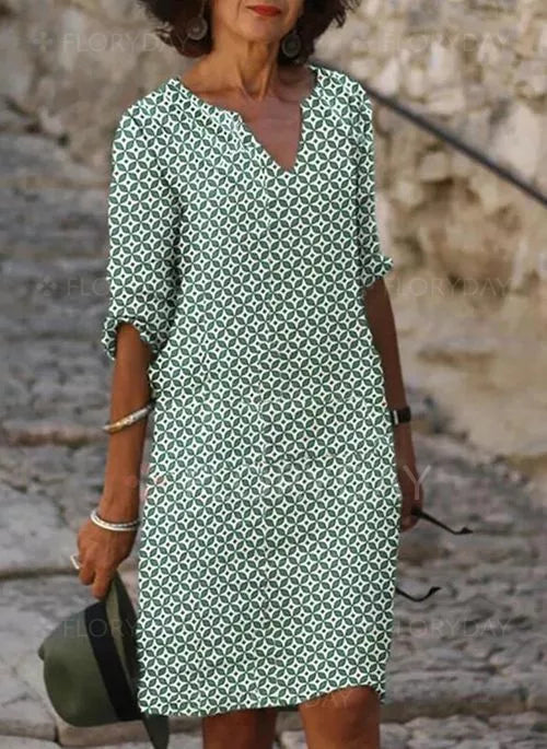 Carol - Kleid Mit Halblangen Ärmeln In Midilänge