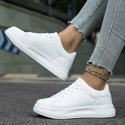 Romy – Adidași din piele albă în look curat
