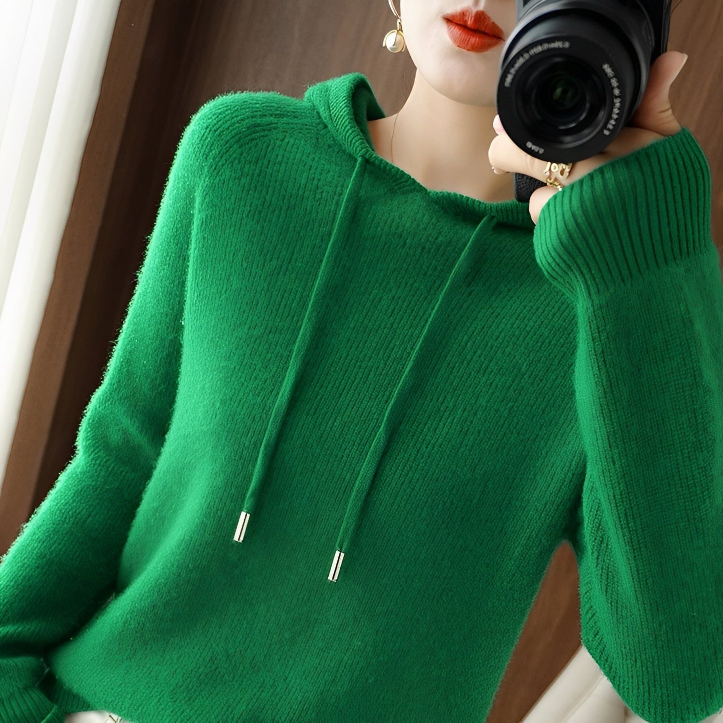 Bonnie - Hanorac stilat din tricot de lână pentru femei