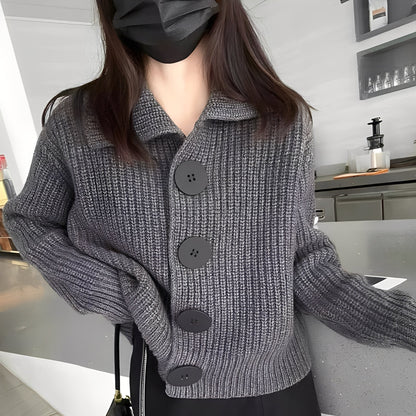 Alannah - Cardigan la modă cu nasturi mari pentru femei