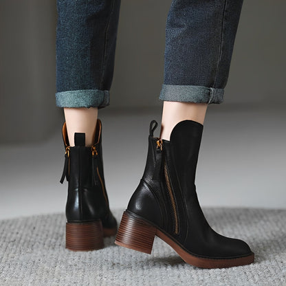 Connie - Botine stilate cu toc gros pentru femei