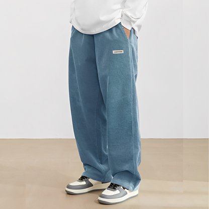 Carllito - Pantaloni din catifea reiat clasică pentru bărbați