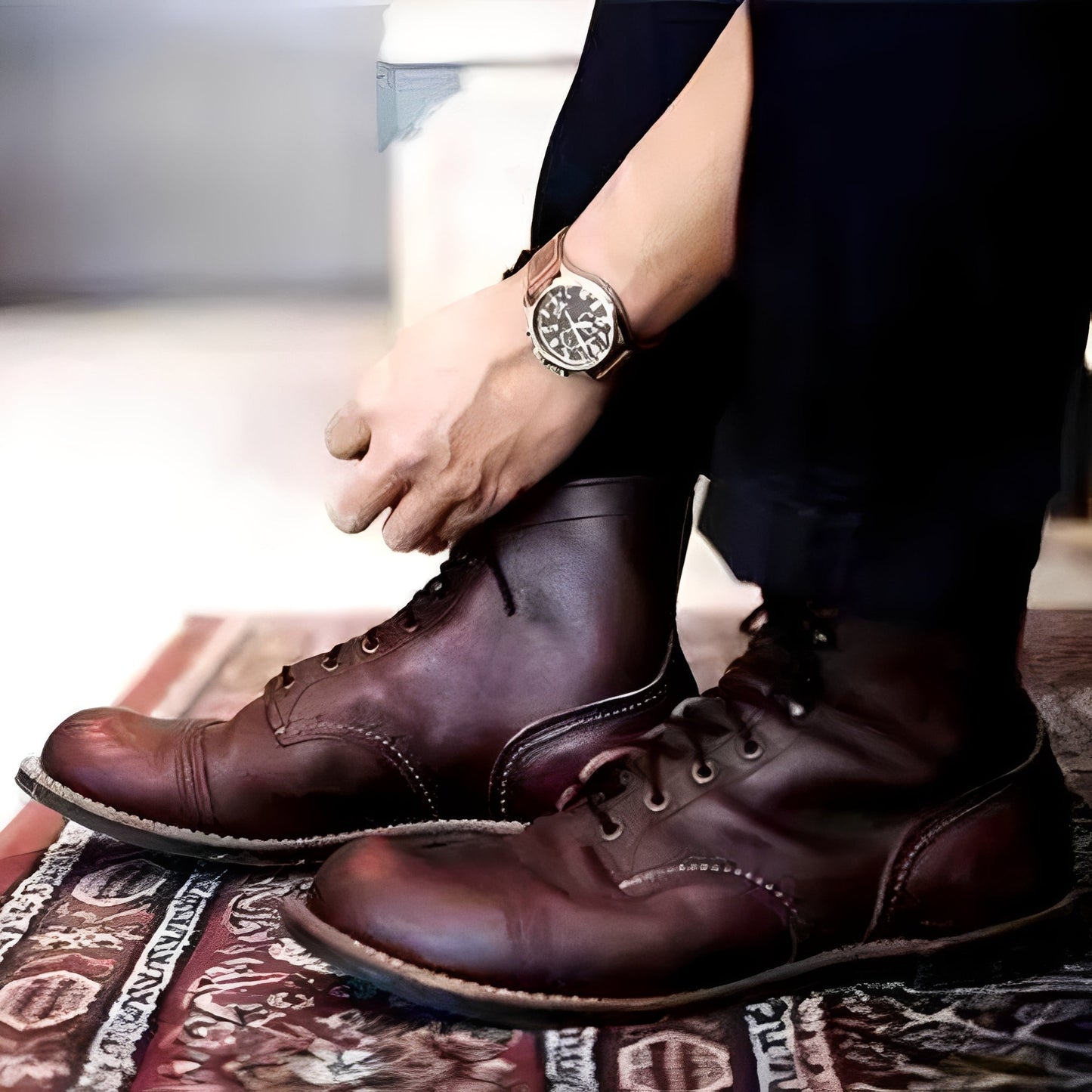 Kevin - Cizme retro din piele pentru bărbați