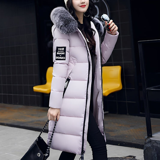 Rowina - Manta stilată, căptușită cu guler de blană pentru femei