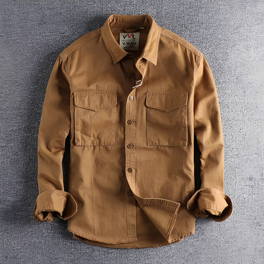 Aamiro - Cămașă casual cu mâneci lungi pentru bărbați