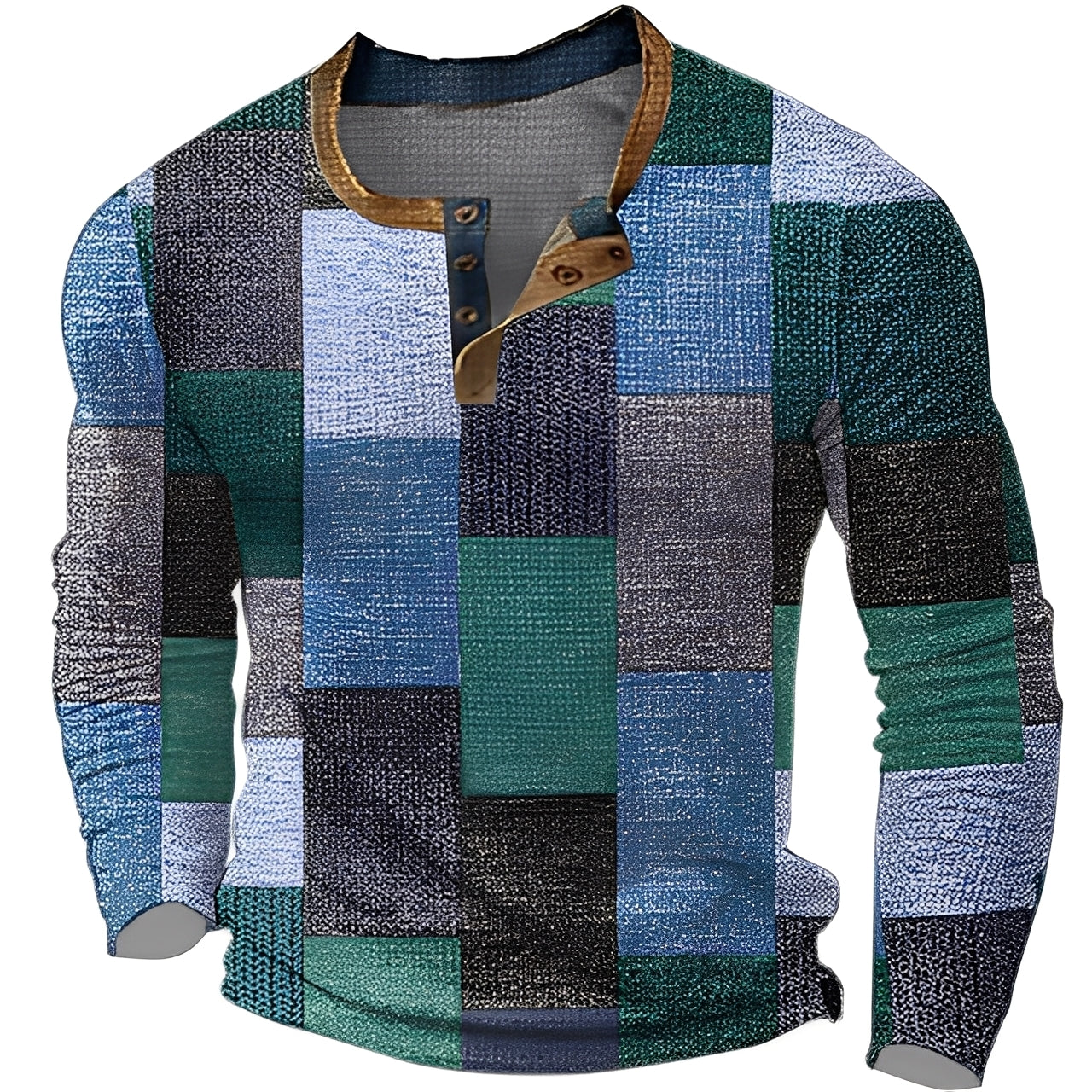 Brennan - Cămașă casual cu mânecă lungă imprimată pentru bărbați