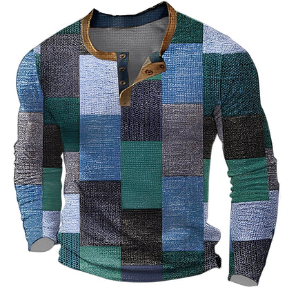 Brennan - Cămașă casual cu mânecă lungă imprimată pentru bărbați