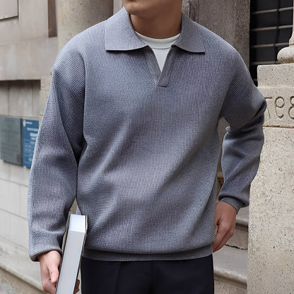 Ronald - Tricou Polo Clasic cu Mâneca Lungă pentru Bărbați