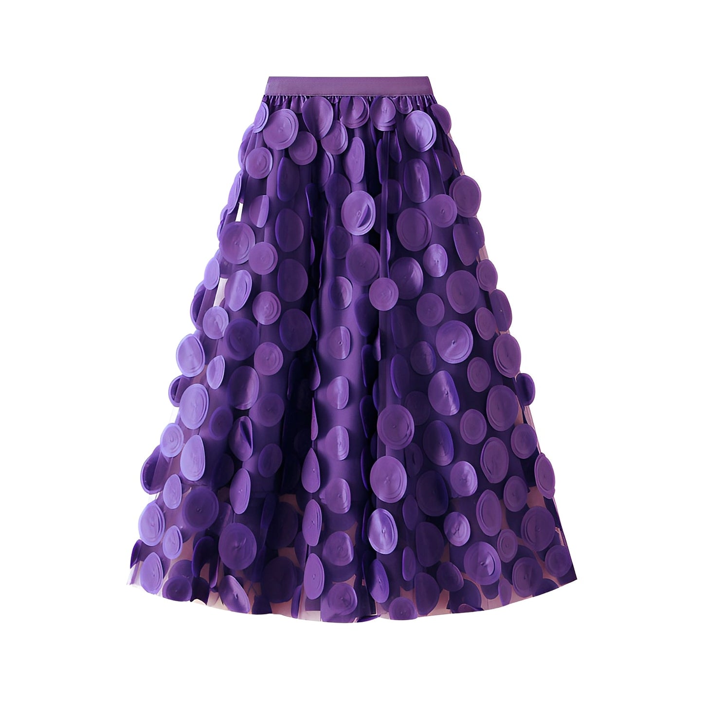 Haylee - Fustă midi elegantă din mesh pentru femei