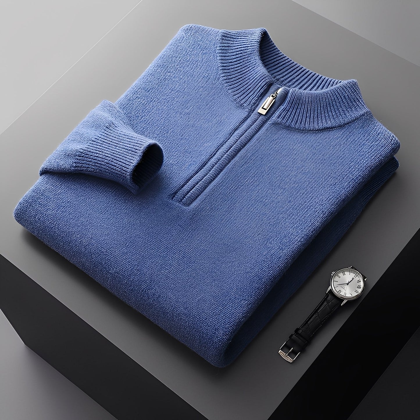 Weldon - Pulover tricotat cu fermoar pe jumătate pentru bărbați