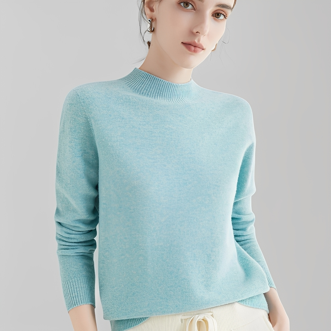 Chrystellene - Pulover confortabil din cașmir cu guler înalt pentru femei