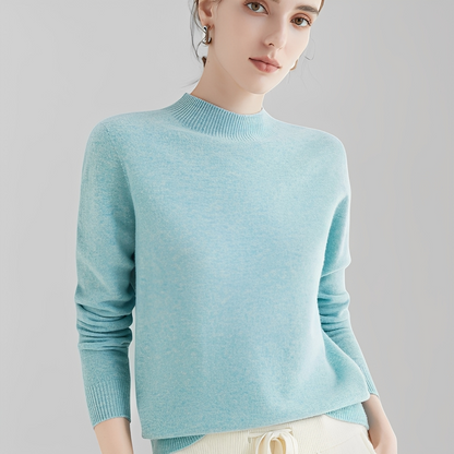 Chrystellene - Pulover confortabil din cașmir cu guler înalt pentru femei