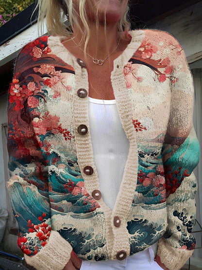 Kandace - Cardigan stilat cu model floral pentru femei