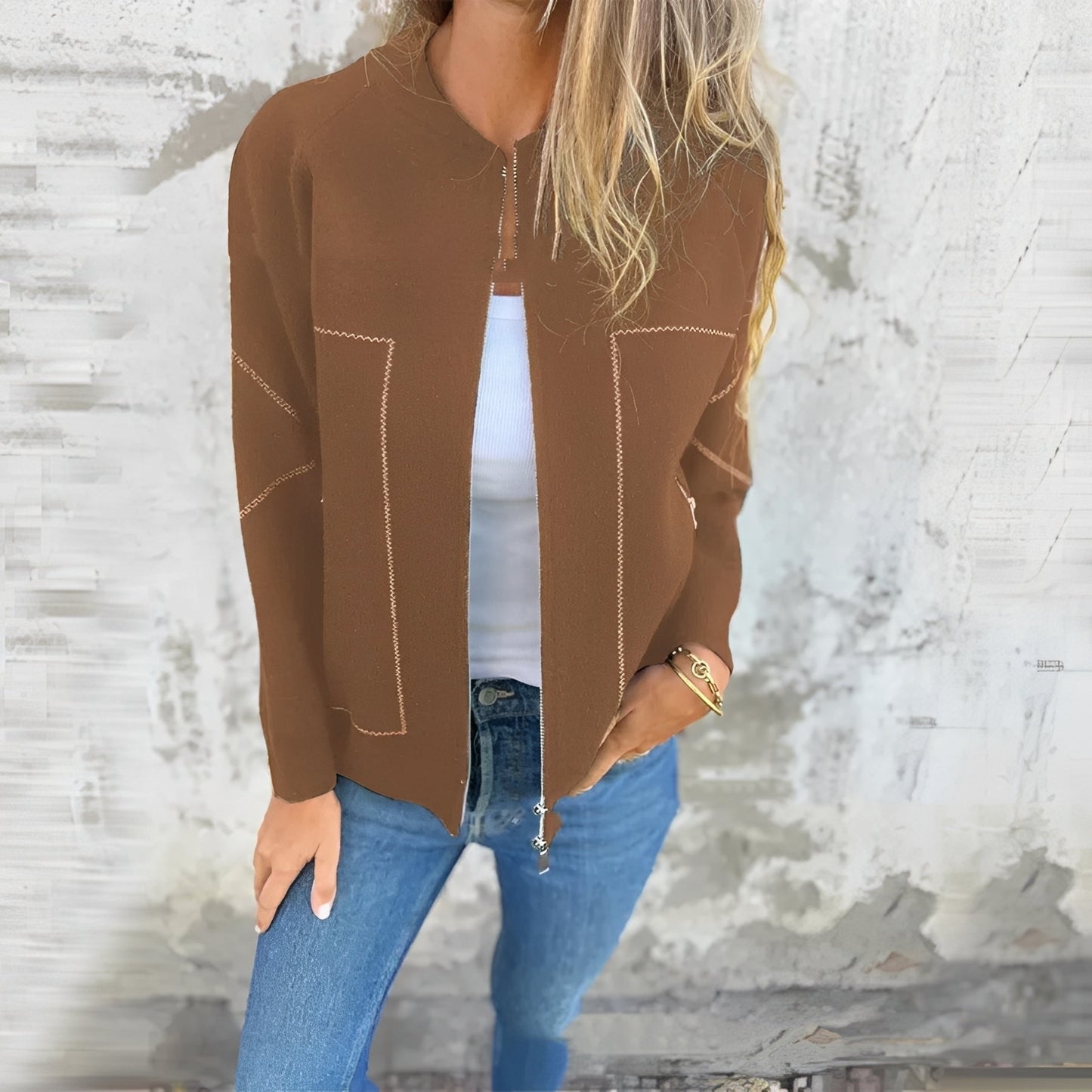 Chelsea - Jachetă stilată cu fermoar pentru dame