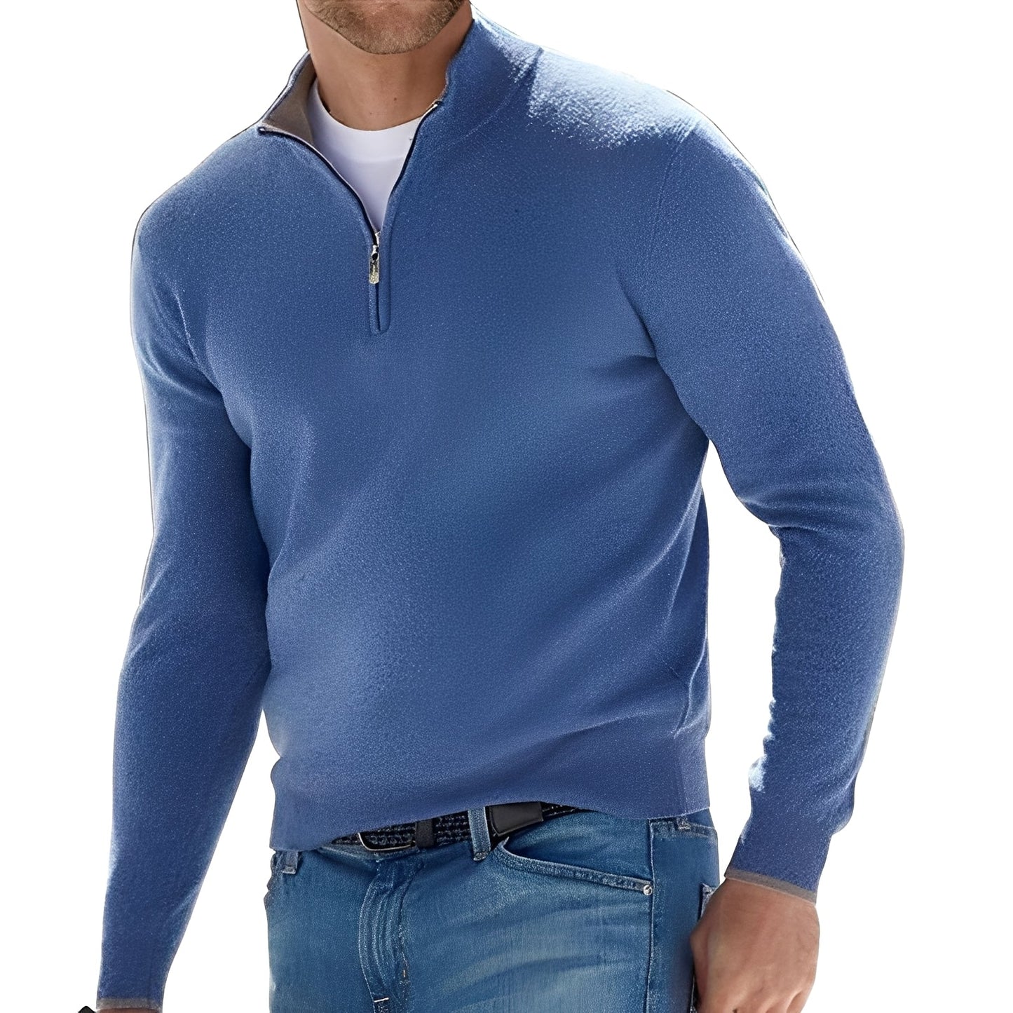 Eliott - Pulover cashmere cu fermoar pentru bărbați
