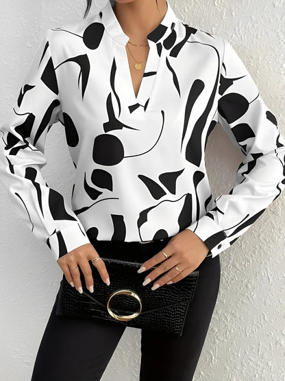 Melville - Bluza elegantă cu mânecă lungă și print pentru femei