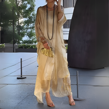Emory - Rochie modernă din mătase chiffon pentru femei