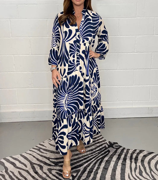 Petra - Elegant Rochie Maxi cu Nasturi