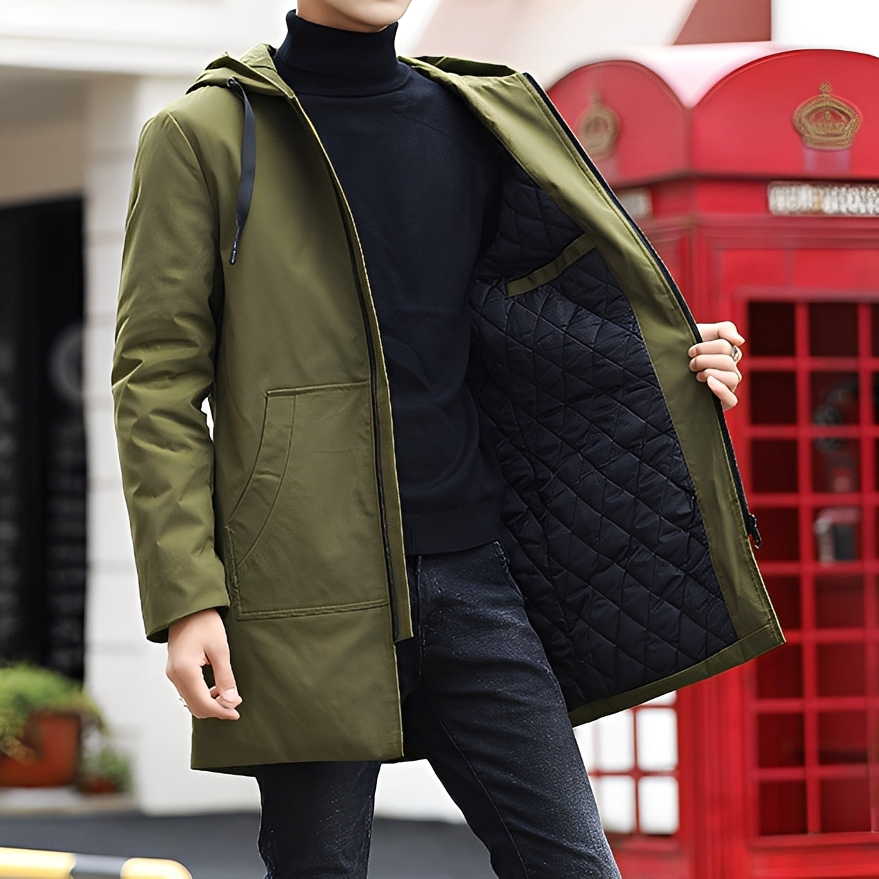 Lucas - Jachetă groasă, impermeabilă, cu glugă pentru bărbați