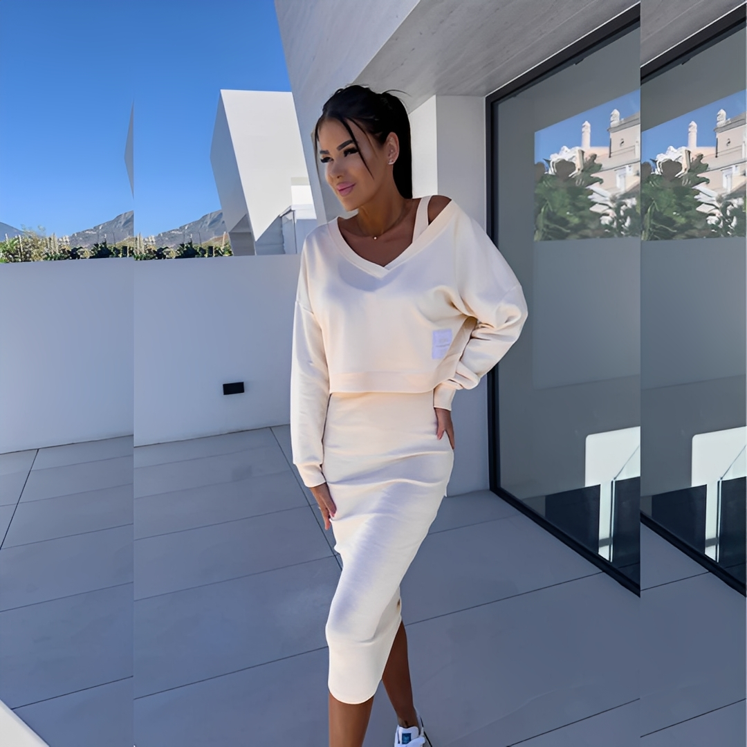 Séphora - Ansamblu sweat-shirt și rochie deconectată pentru femei