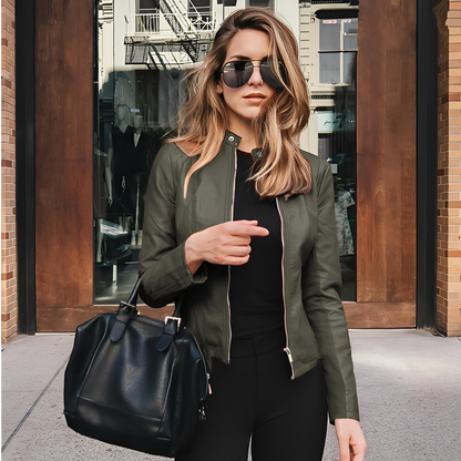 Lysiane - Jachetă de iarnă din piele, elegantă pentru femei