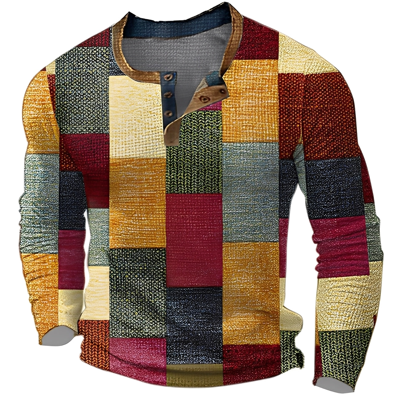 Brennan - Cămașă casual cu mânecă lungă imprimată pentru bărbați