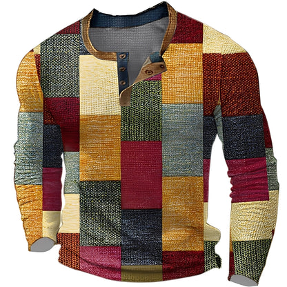 Brennan - Cămașă casual cu mânecă lungă imprimată pentru bărbați