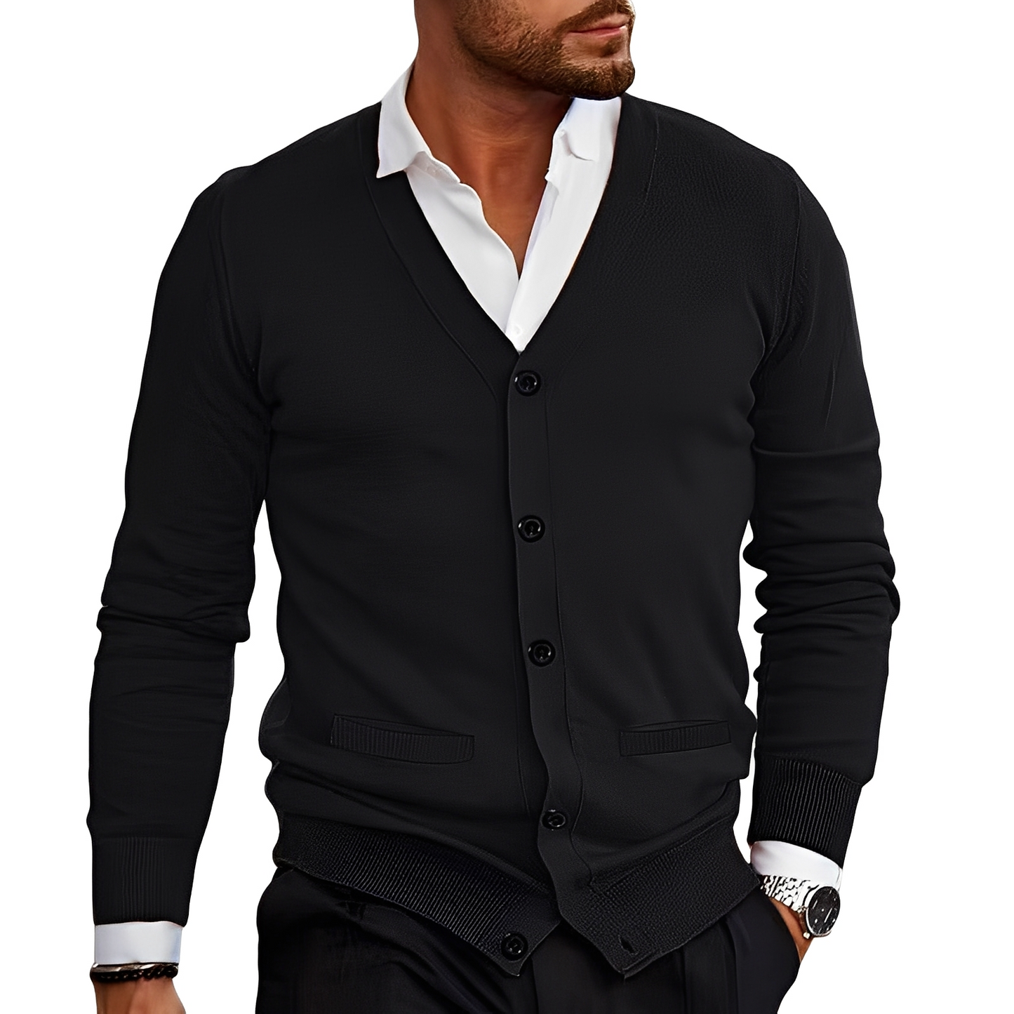 Kyler - Cardigan elegant cu nasturi pentru bărbați