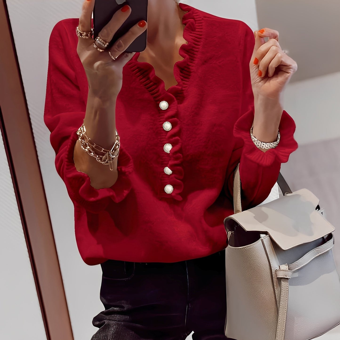 Isabella - Pulover tricotat elegant cu nasturi pentru femei