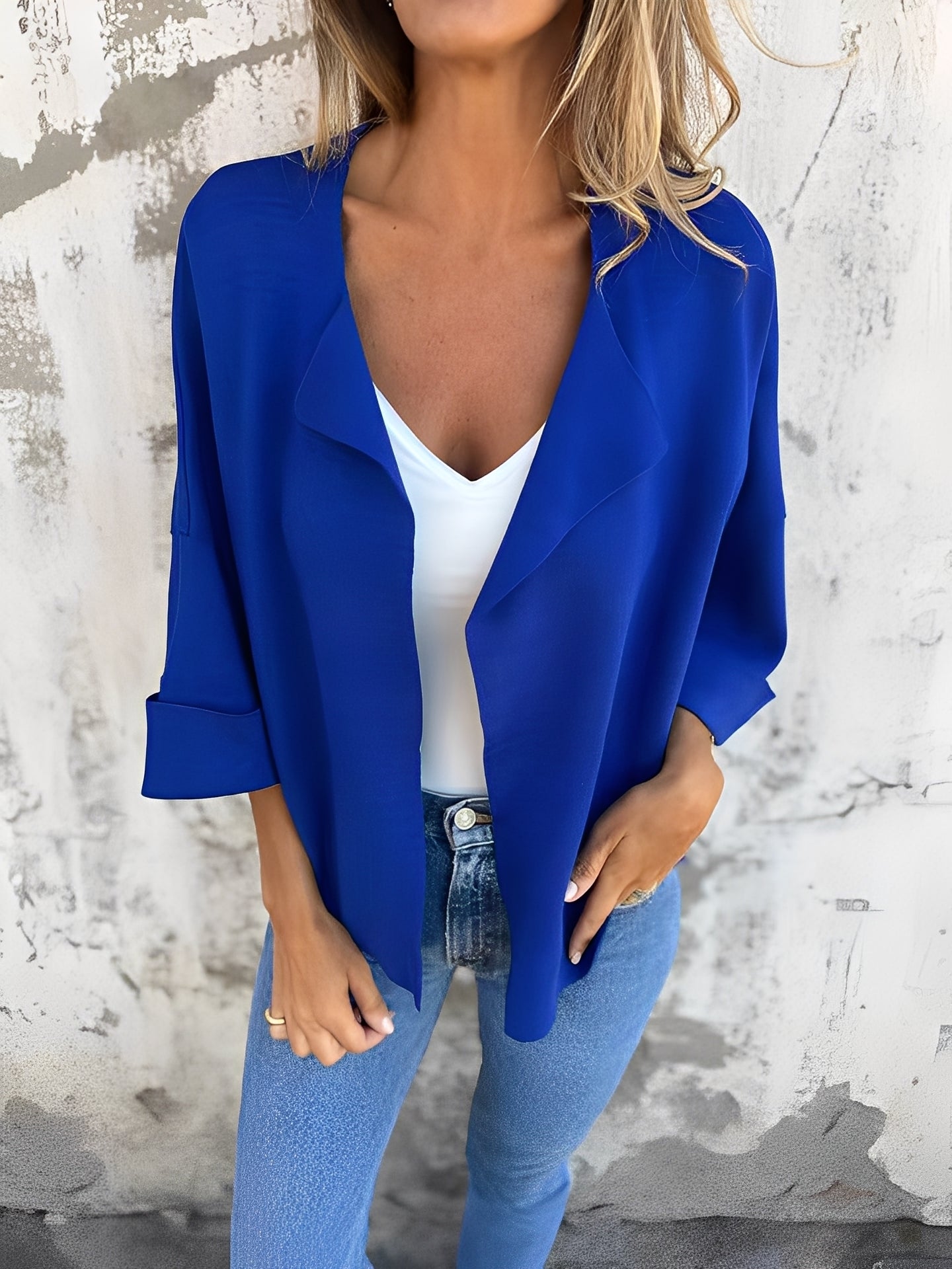 Angelle - Blazer elegant, lejer, din piele întoarsă pentru femei