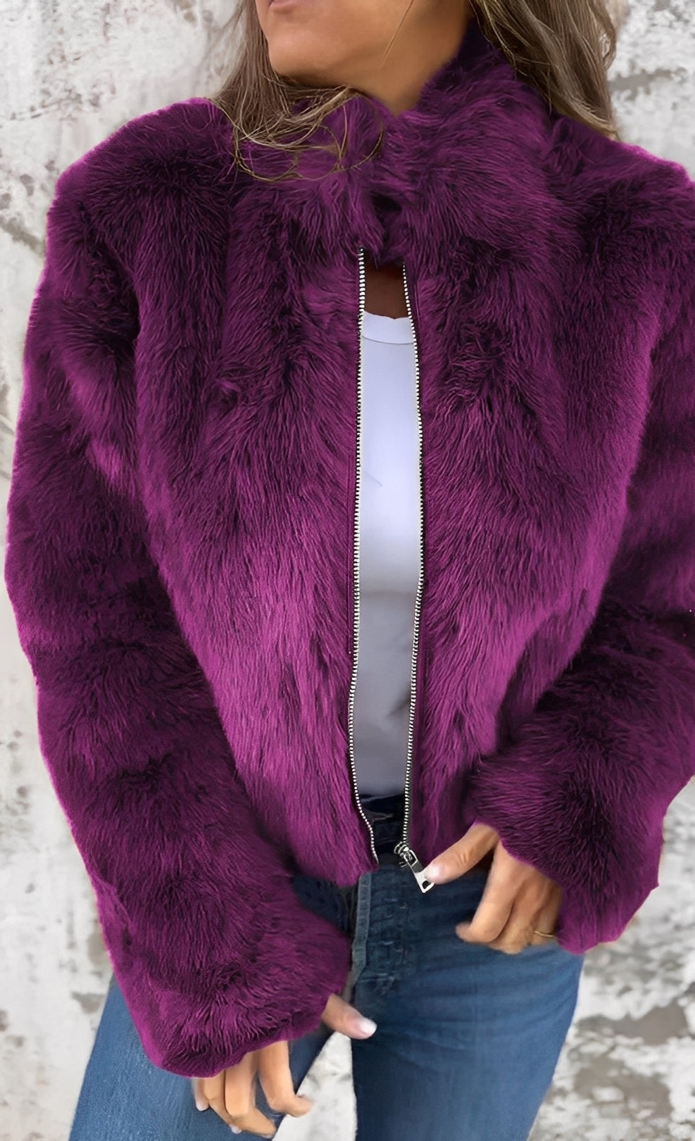 Amanda - Mantie de pluș la modă pentru femei