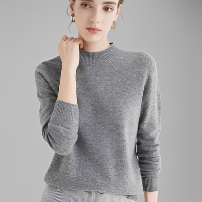 Chrystellene - Pulover confortabil din cașmir cu guler înalt pentru femei