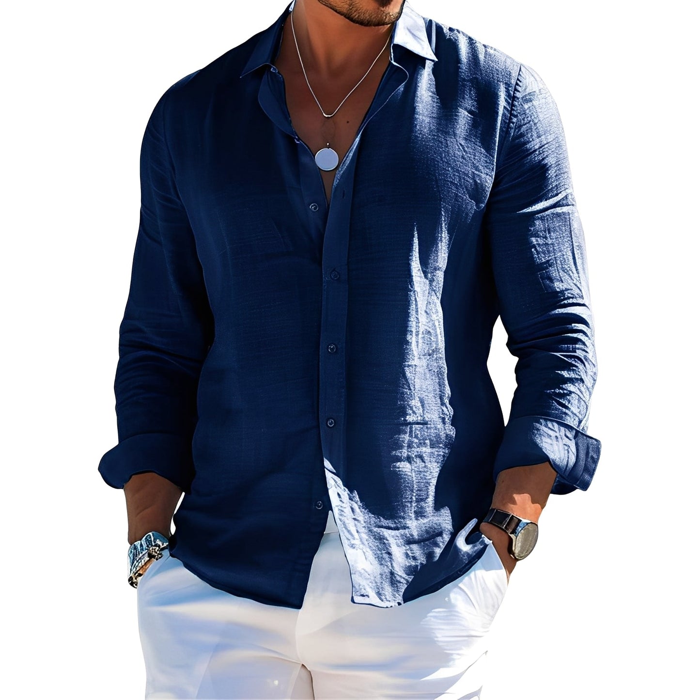 Félicien - Polo-uri clasice cu mânecă lungă pentru bărbați