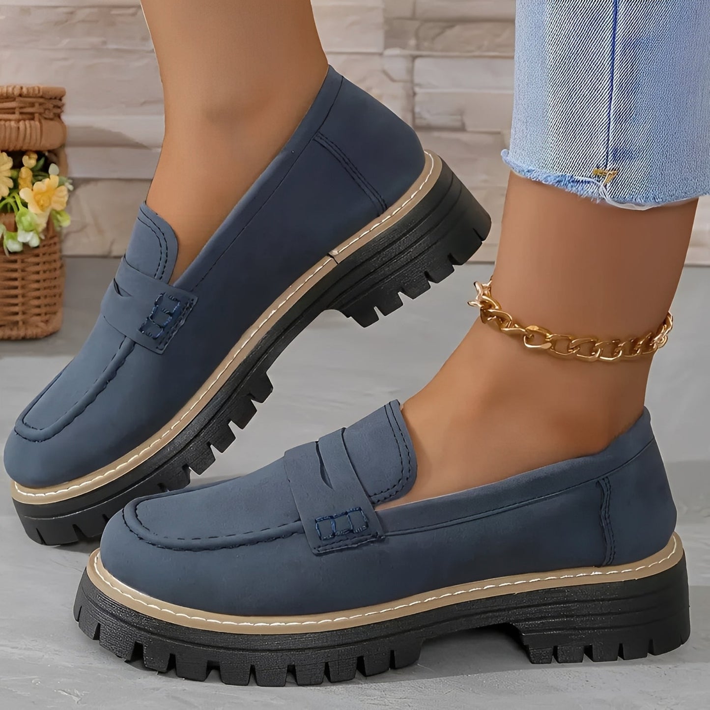 Elise - Stiluri mate platformă Loafer pentru dame