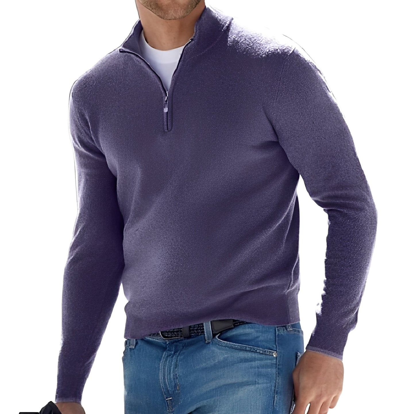 Eliott - Pulover cashmere cu fermoar pentru bărbați