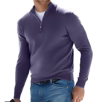 Eliott - Pulover cashmere cu fermoar pentru bărbați