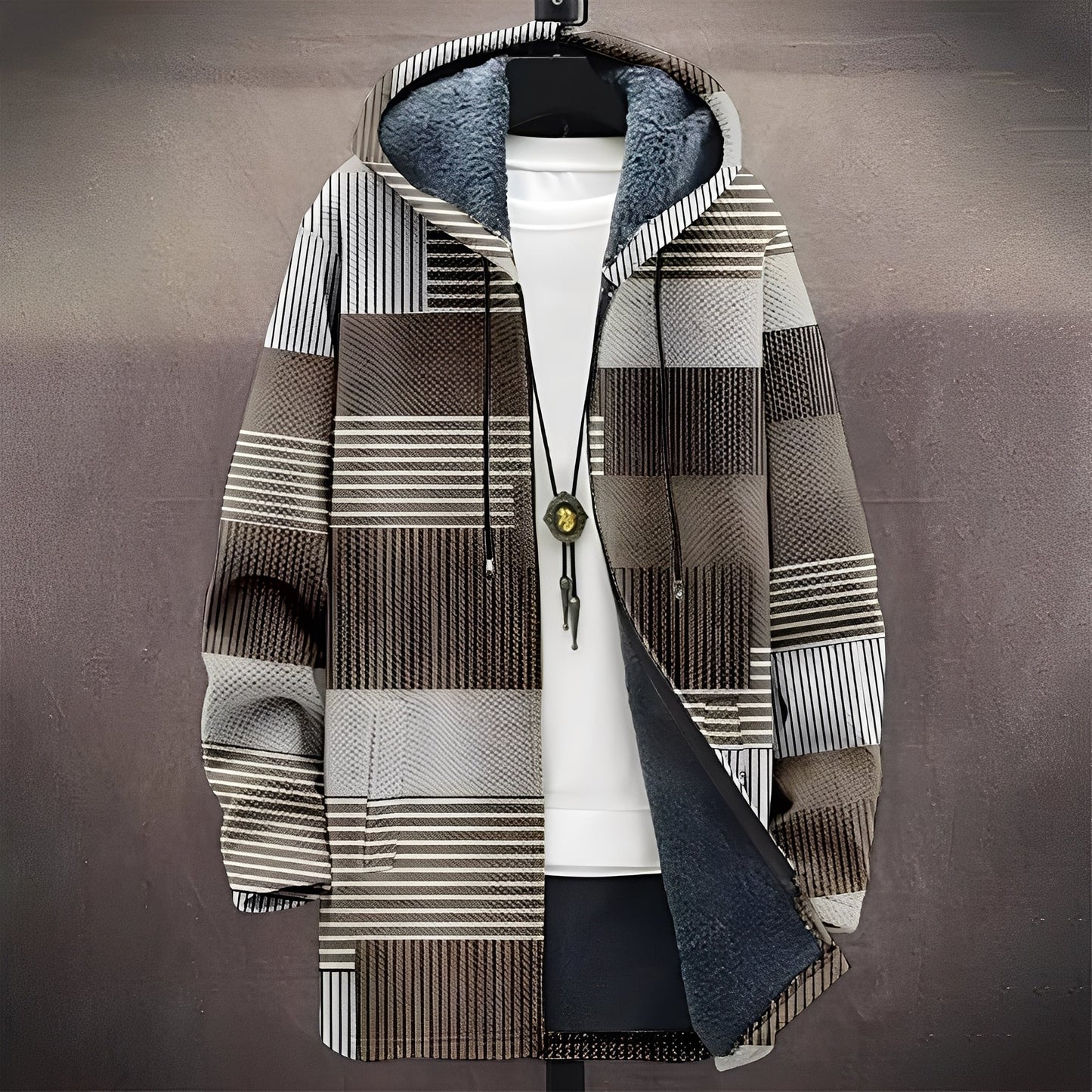 Wiley - Manta stilată, versatilă cu print pentru bărbați