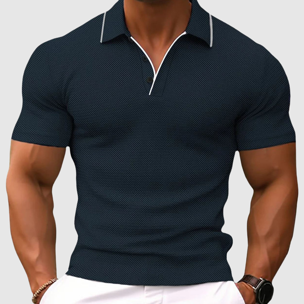 Jaren - Tricou Polo Slim-Fit Lejer pentru Bărbați