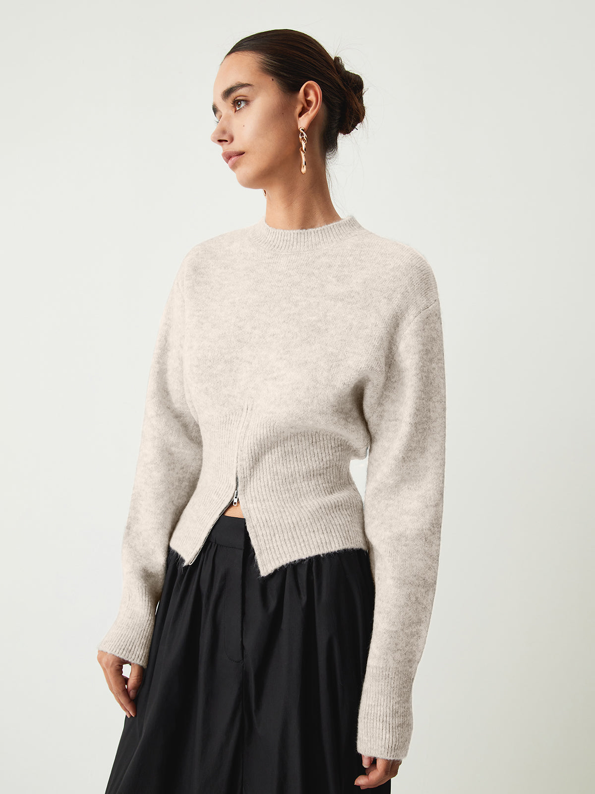Svenja – Jumper cu Zip Half