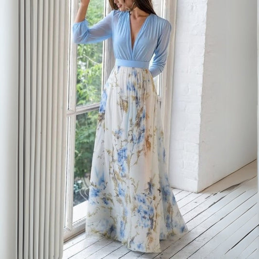 Anastasia - Elegantă Rochie Maxi cu Imprimeu Floral