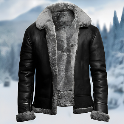 Jefferson - Jachetă din piele robustă cu guler revers pentru bărbați