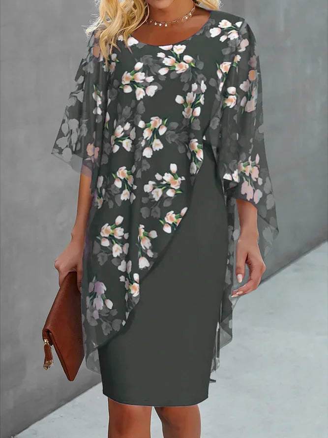 Sofia – Rochie cu decolteu rotund și imprimeu floral