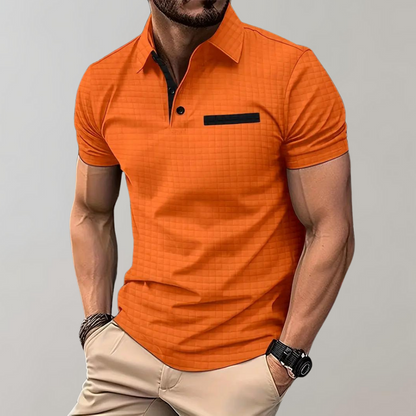Jamison - Tricou Polo Slim-Fit cu Carouri pentru Bărbați