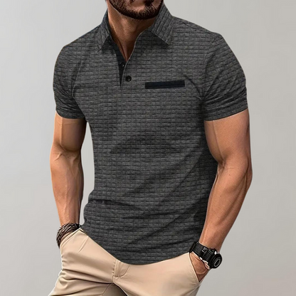 Jamison - Tricou Polo Slim-Fit cu Carouri pentru Bărbați