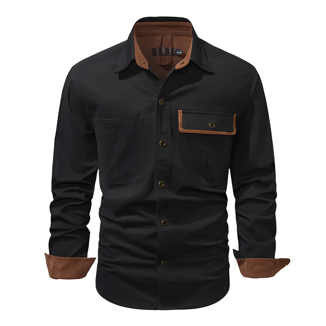 Elly - Polo pentru bărbați cu mâneci lungi, gros și confortabil