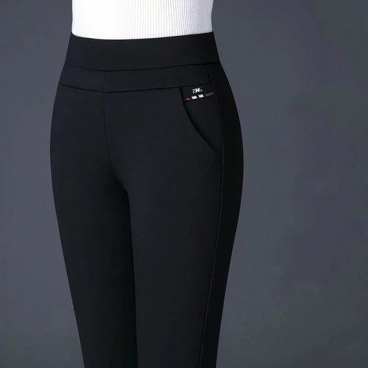 Wenda - Pantaloni cu talie înaltă și elastic pentru femei